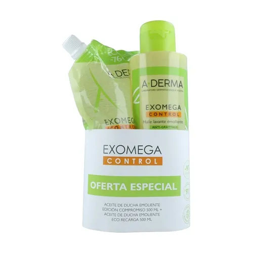 A-Derma A-Derma Exomega Control Eco Weichmachendes Duschöl + Nachfüllpackung