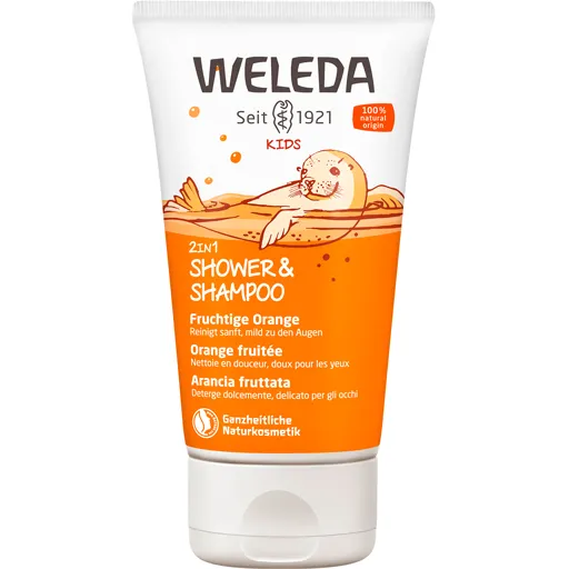 WELEDA Kids 2in1 Shower & Shampoo Fruchtige Orange 150 ml