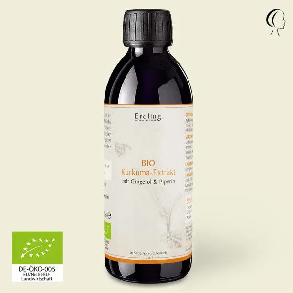 BIO Kurkuma-Extrakt mit Gingerol und Piperin in Oxymel – 250ml - Waldkraft