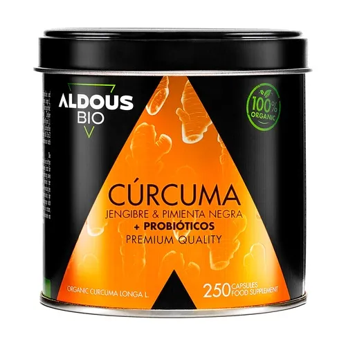 Aldous Bio Kurkuma mit Probiotika, Ingwer und schwarzem Pfeffer (Advanced Formula)