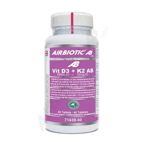 Airbiotic Vitamin d3 + k2 ab (5000iu d3 + 100 µg k2)